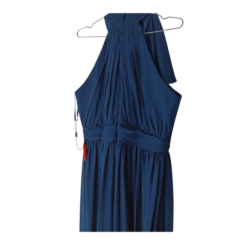 New Mac Duggal IEENA Navy Chiffon Gown Size 10 Formal Evening Bridesmaid Dress - Picture 13 of 16